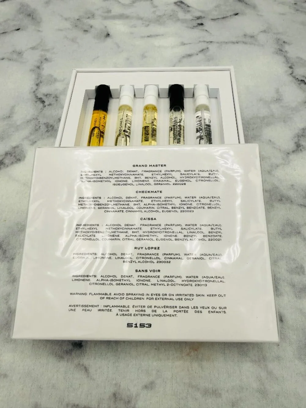 Mind Games Olfactive Extrait Mini Set-Woody Luxury Collection5x2ml-5pc-BOXED-NEW